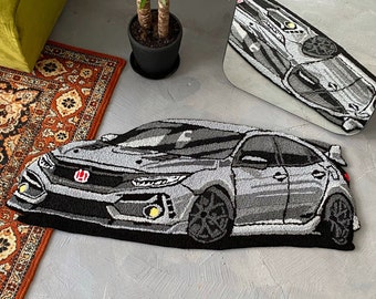 Tufted Car non-slip area rug, Boys&#39; room garage living room decor, Boyfriend gift