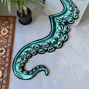 Octopus Tentacle Tufted Rug, Living room floor mat, Bedroom Rug, Aesthetic Rug, Sea Themed Rug, Realistic Rug, Gift for Her