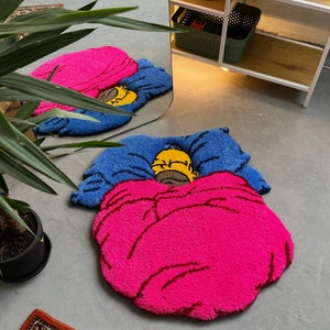 Tappeto 3D tuftato con motivo a cartoni animati, soffice tappeto personalizzato, tappeto decorativo per soggiorno, tappeto decorativo da parete, regalo per la festa del papà, regalo per il migliore amico, regalo di Natale