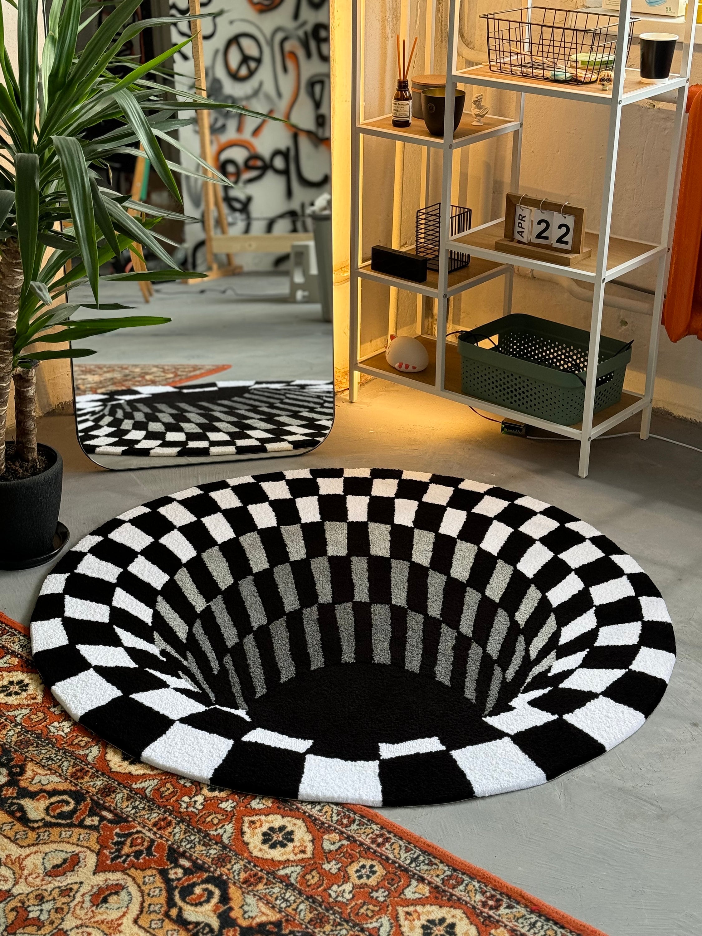 Black Hole 3D Area Rug, Optical Illusion Decor, Abstract Rug ...