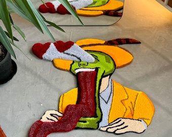 Getufteter Film Charakter 3D Teppich, Stilvoller Teppich, Handgemachte Bodenkunst, Anzug Getufteter Teppich