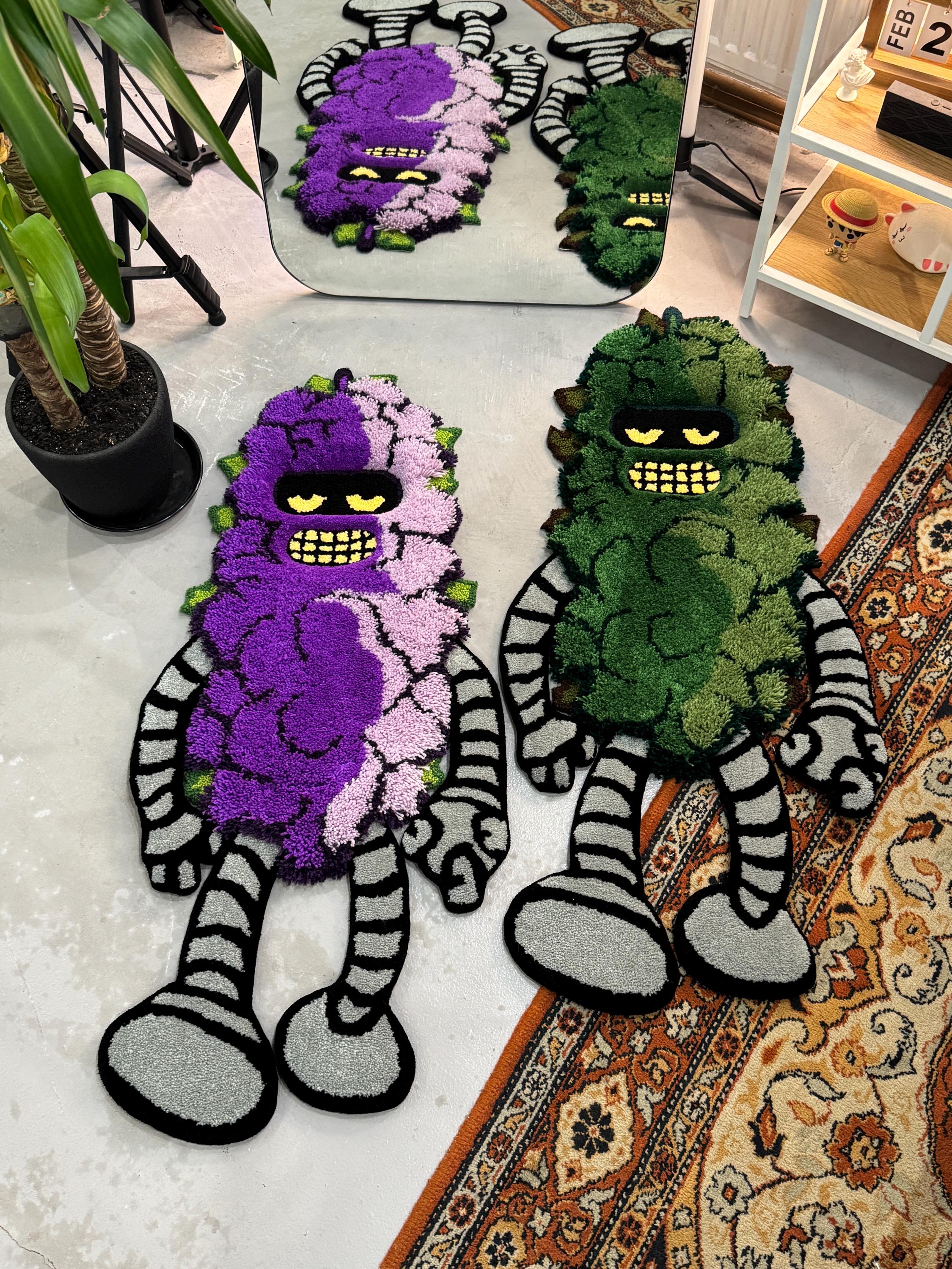 Neuron Tuft Rug Tufted 3D Cartoon Rug, Fluffy Moss Rug, Stylish Rug, Robot Rug ...