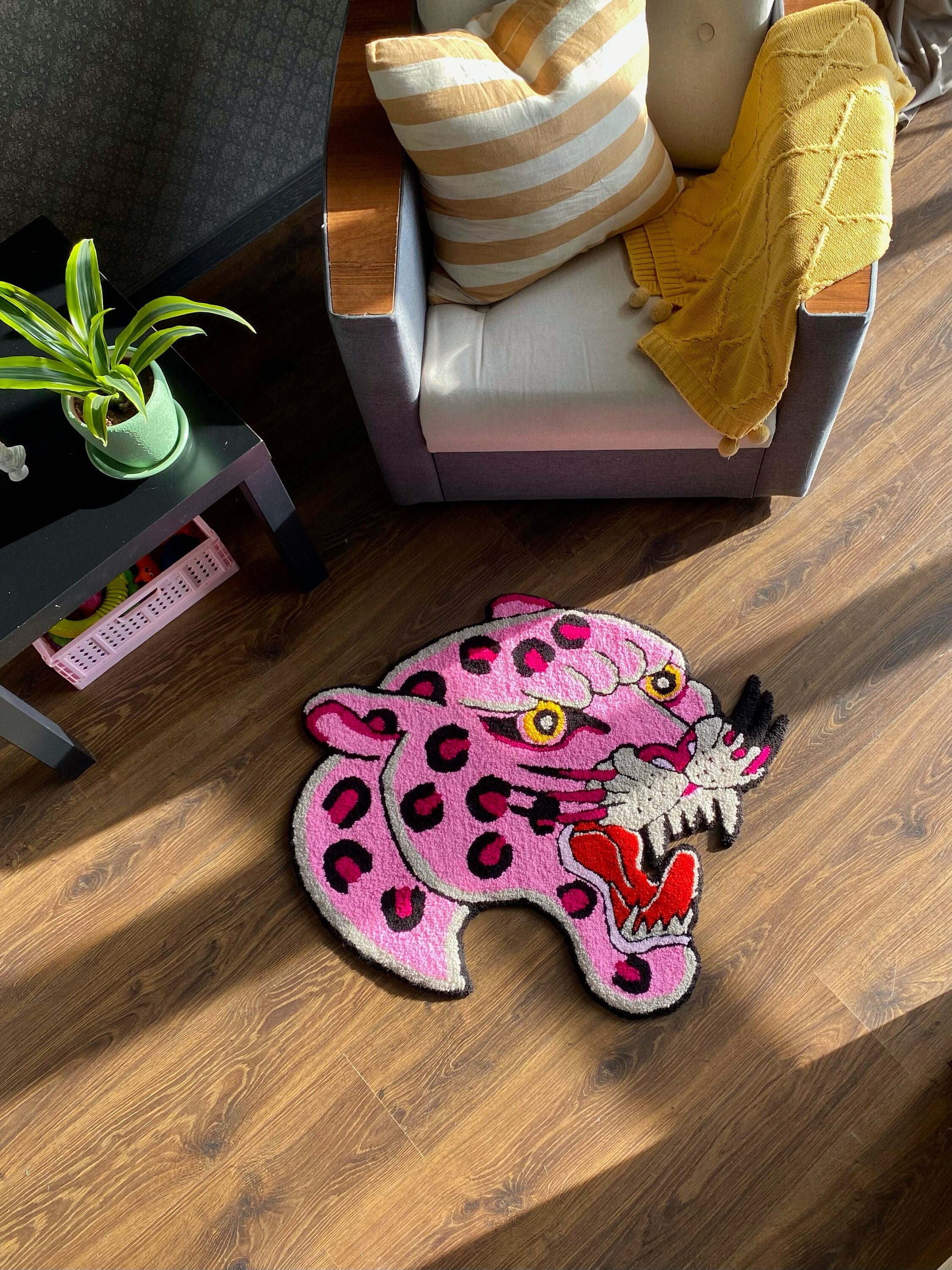 Pink Panther Tufted Rug Pink Panther Area Rug Living Room - Etsy Israel