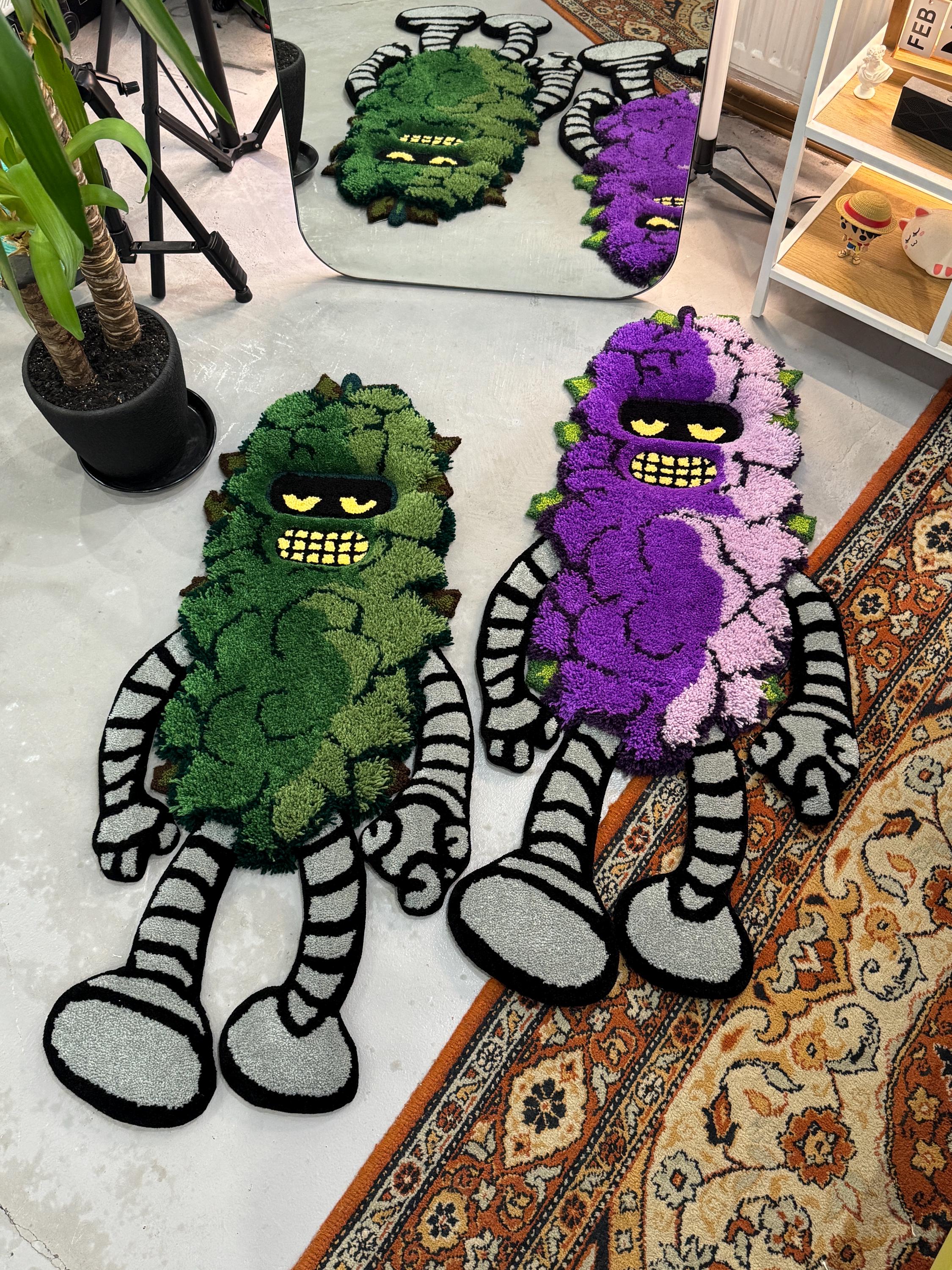 Neuron Tuft Rug Tufted 3D Cartoon Rug, Fluffy Moss Rug, Stylish Rug, Robot Rug ...