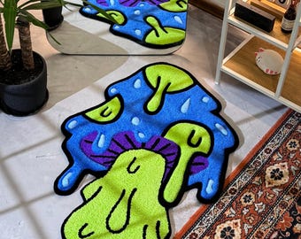 Pilz 3D Teppich, Pilz Teppich, Personalisierter Teppich, Niedlicher Teppich, Pilzliebhaber Geschenk
