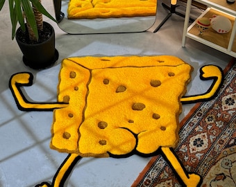 Custom Tufted Rug, Handmade Carpet, Tufted 3D Rug, Game Room Rug, Fluffy Yellow Rug