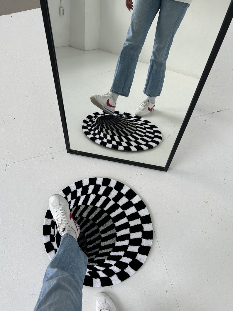 Black Hole 3D Area Rug Optical Illusion Decor Abstract Rug Etsy