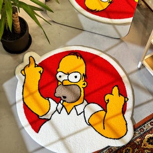 Tapete antiderrapante com estampa de desenho animado, tapete para sala de estar, decoração para quarto de adolescente, presente para amantes de desenho animado, tapete fofo, tapete feito à mão