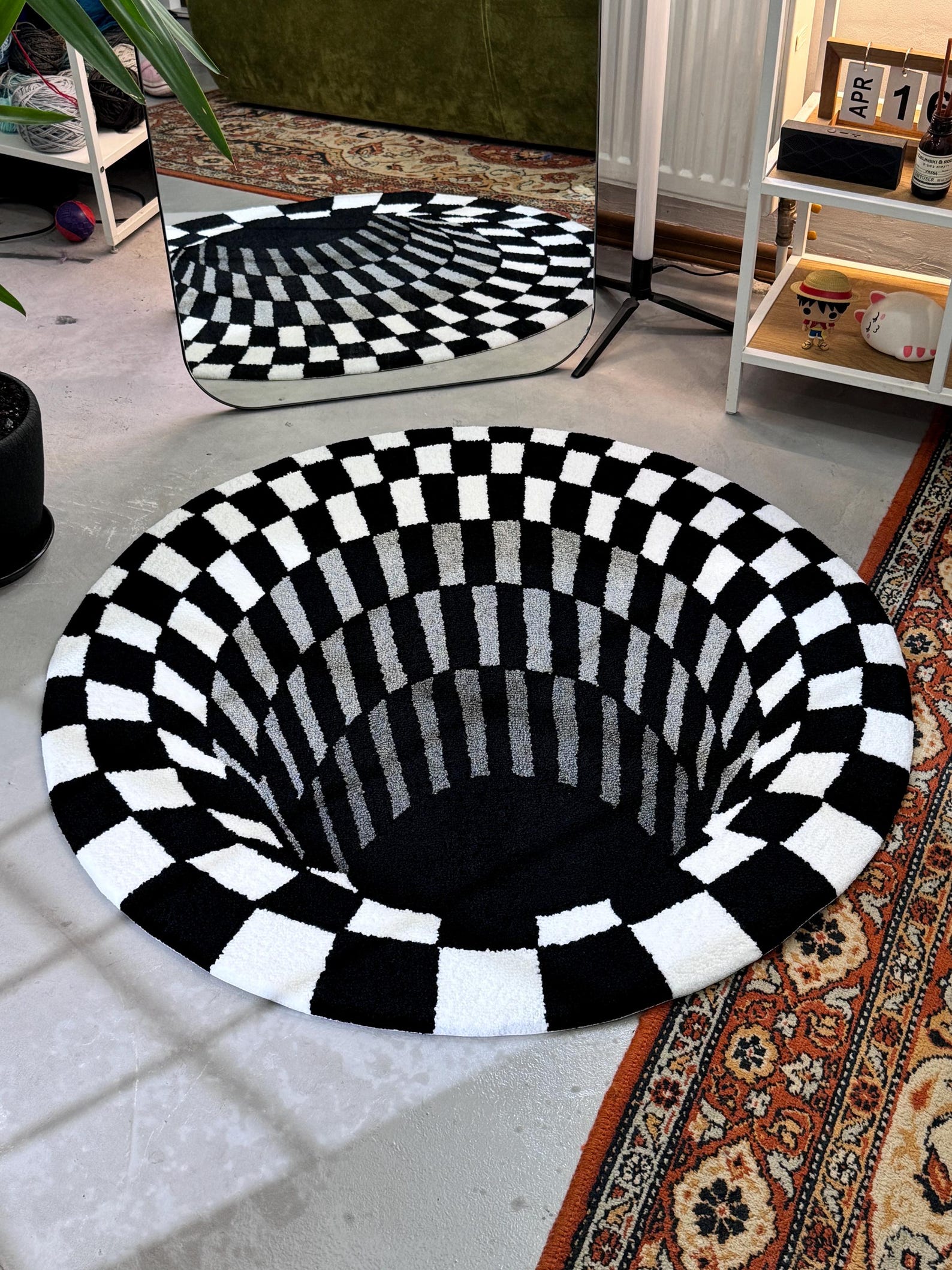Optical Illusion Tufted Rug, Mysterious Rug, Living Room Floor Mat ...