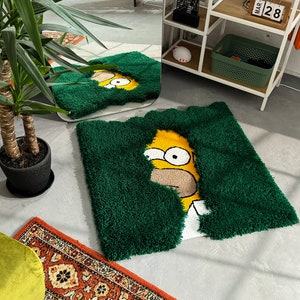 Fluffy Tufted Cartoon Rug, A Fun and Soft Touch for your Living Room or Bedroom, Gift idea, Christmas Gift, Cartoon character rug