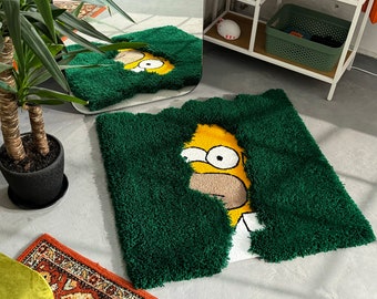 Fluffy Tufted Cartoon Rug: A Fun and Soft Touch for your Living Room or Bedroom! , Gift for mother day, Father day gift, Gift idea