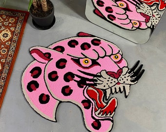 Pink Panther Tufted Rug, Pink Panther Area Rug, Living Room Floor