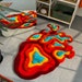 Thermal Heart Tufted Rug, Custom 3D Fluffy Rug, Floor Art, Wall Art Rug ...