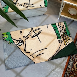 Anime Character Tufted Rug, Bedroom Decor, Living Room Decor, Anime Fan Gift, Gift for Him, Gift for Her