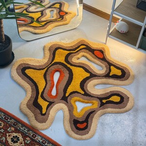 Abstract Shape Rug, Ready to Ship! Modern Rug, Pastel Rug, Bedroom Rug ...