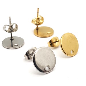 Stainless Steel Stud Earring Post Sets with Butterfly Earring Backs