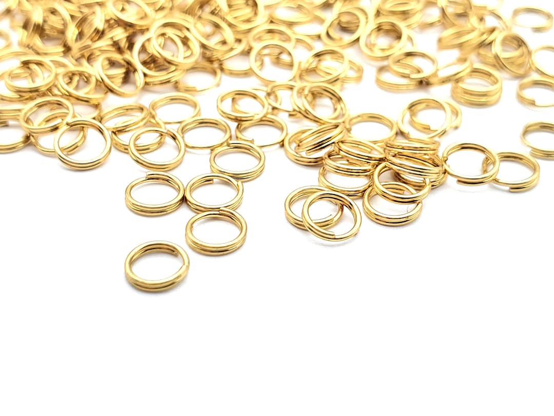 Stainless Steel Double Looped Jump Rings in Steel and Gold, Split Jump Rings, Jewelry Supply Etsy