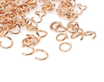 50pc/100pc Stainless Steel Rose Gold Open Jump Rings