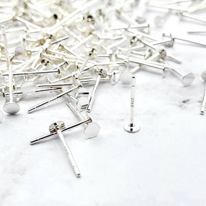 925 Sterling Silver Earring Post, Stud Earring Findings, Earring Findings for Jewelry Making