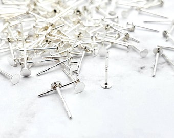 925 Sterling Silver Earring Post, Stud Earring Findings, Earring Findings for Jewelry Making