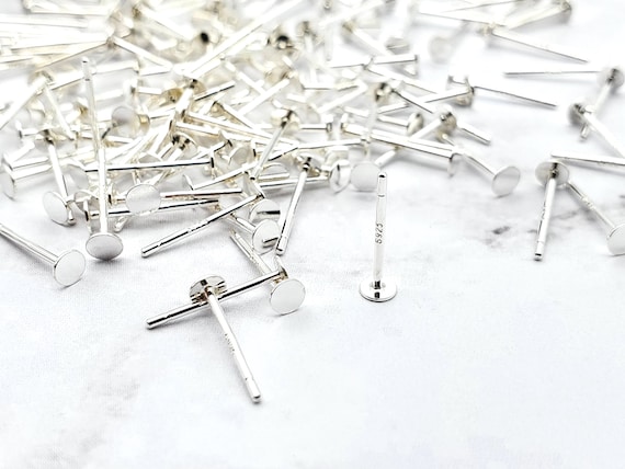 925 Sterling Silver Earring Post, Stud Earring Findings, Earring Findings for Jewelry Making