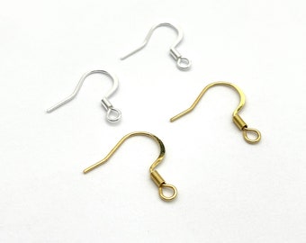 Stainless Steel Gold Plated Earring Hooks, Ear Wires for Jewelry Making