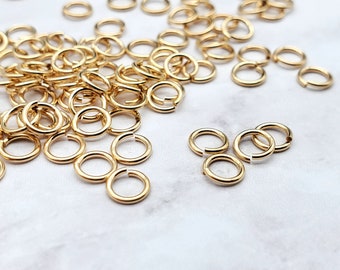 14k Gold Filled Open Jump Rings, Non-Tarnish Bulk Rings, Jewelry Supplies