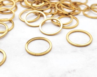 Stainless Steel Gold Linking Rings, Round Links, Soldered Closure