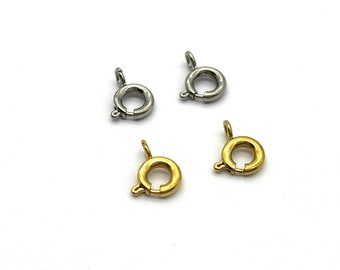 Stainless Steel Spring Clasp, Gold Plated Spring Clasp for Necklace Making, Jewelry Supply