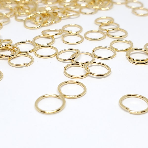 50pc/100pc 18k Gold Plated Stainless Steel Unsoldered Open Jump Rings, 4mm 5mm 6mm 8mm