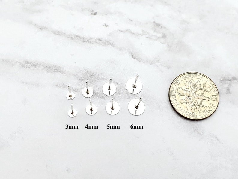 925 Sterling Silver Earring Post, Stud Earring Findings, Earring Findings for Jewelry Making image 3