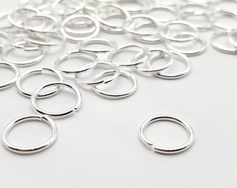 50pc/100pc Sterling Silver Plated Unsoldered Open Jump Ring