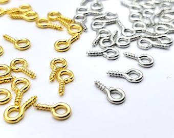 Eye Pin Hooks, Mini Screws for Cork, Small Eye Pins, Jewelry Supplies