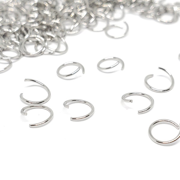 100pc/200pc Stainless Steel Open Jump Ring, Split Ring Connectors