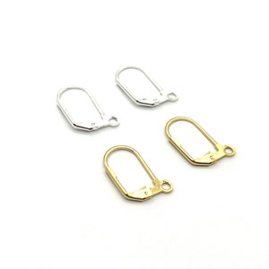 Stainless Steel Gold Plated Leverback Earring, Silver Plated Leverback, Leverback Earring Finding, Jewelry Supply