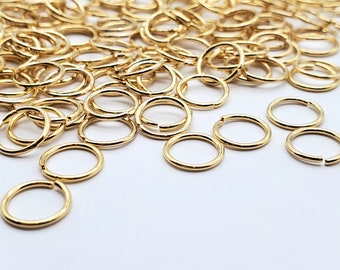 50pc/100pc 24k Gold Plated Unsoldered Open Jump Rings