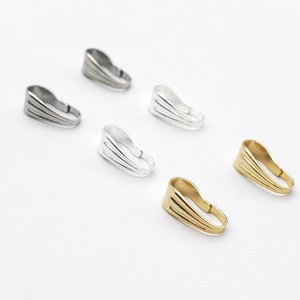 Stainless Steel Snap On Bails, Pendant Lock Bails, Necklace Supply, Jewelry Supply image 1