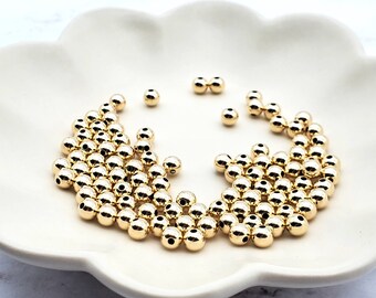 14k Gold gefüllt runde Perlen Masse, langlebige Nickel und bleifreie Spacer Perlen