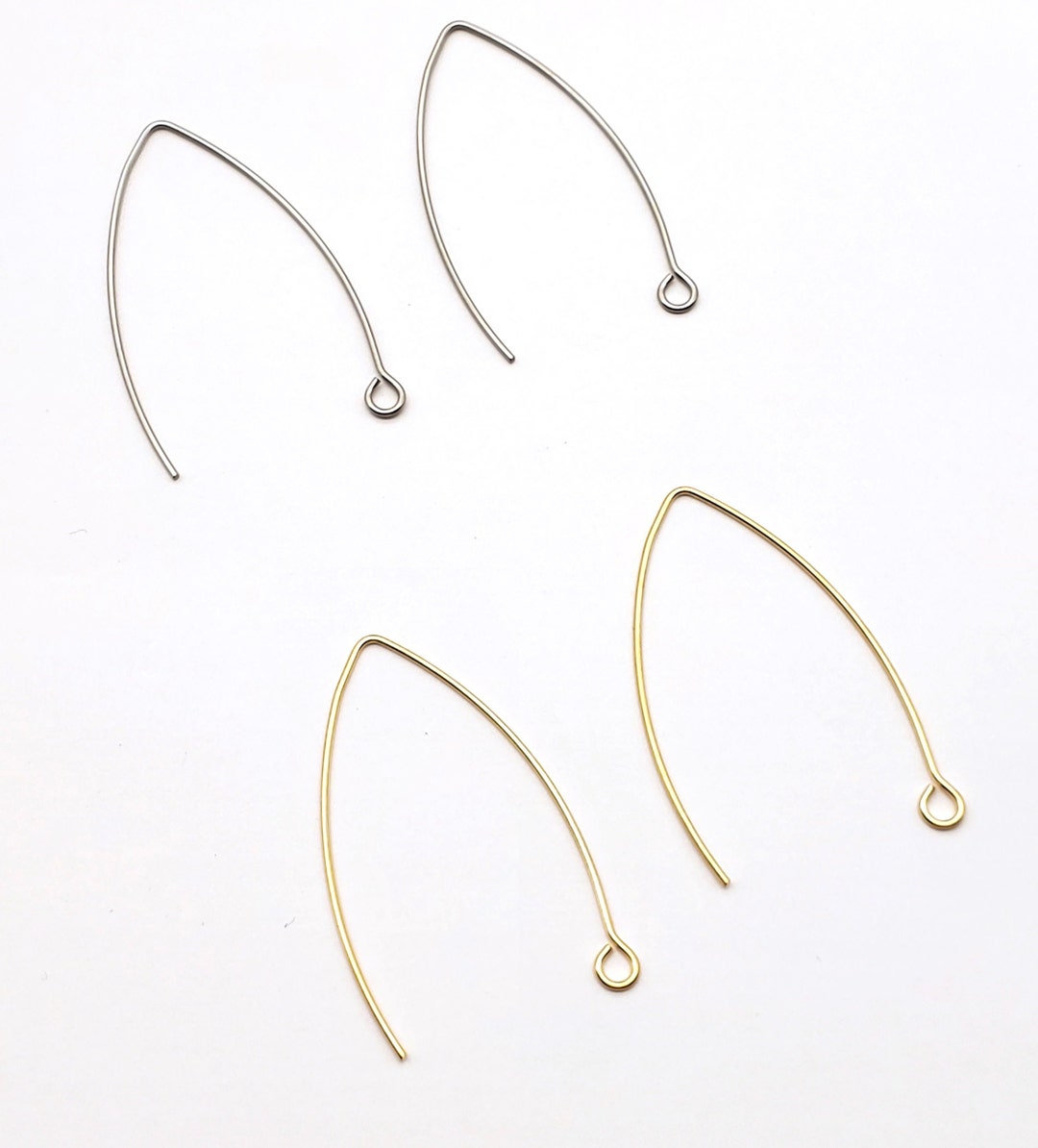 Stainless Steel V Shaped Earring Hooks, Marquise Earring Wires Etsy