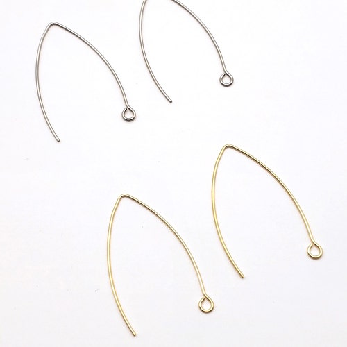Stainless Steel V Shaped Earring Hooks Marquise Earring Wires Etsy