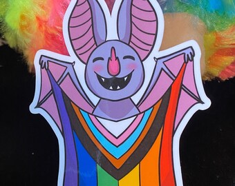 Pride Batty Die-cut, Waterproof Vinyl Sticker