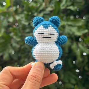 Snorlax Crochet toy,pokemon handmade keychain, Crochet keychain, DIY gift for girlfriend, birthday gift, keychain