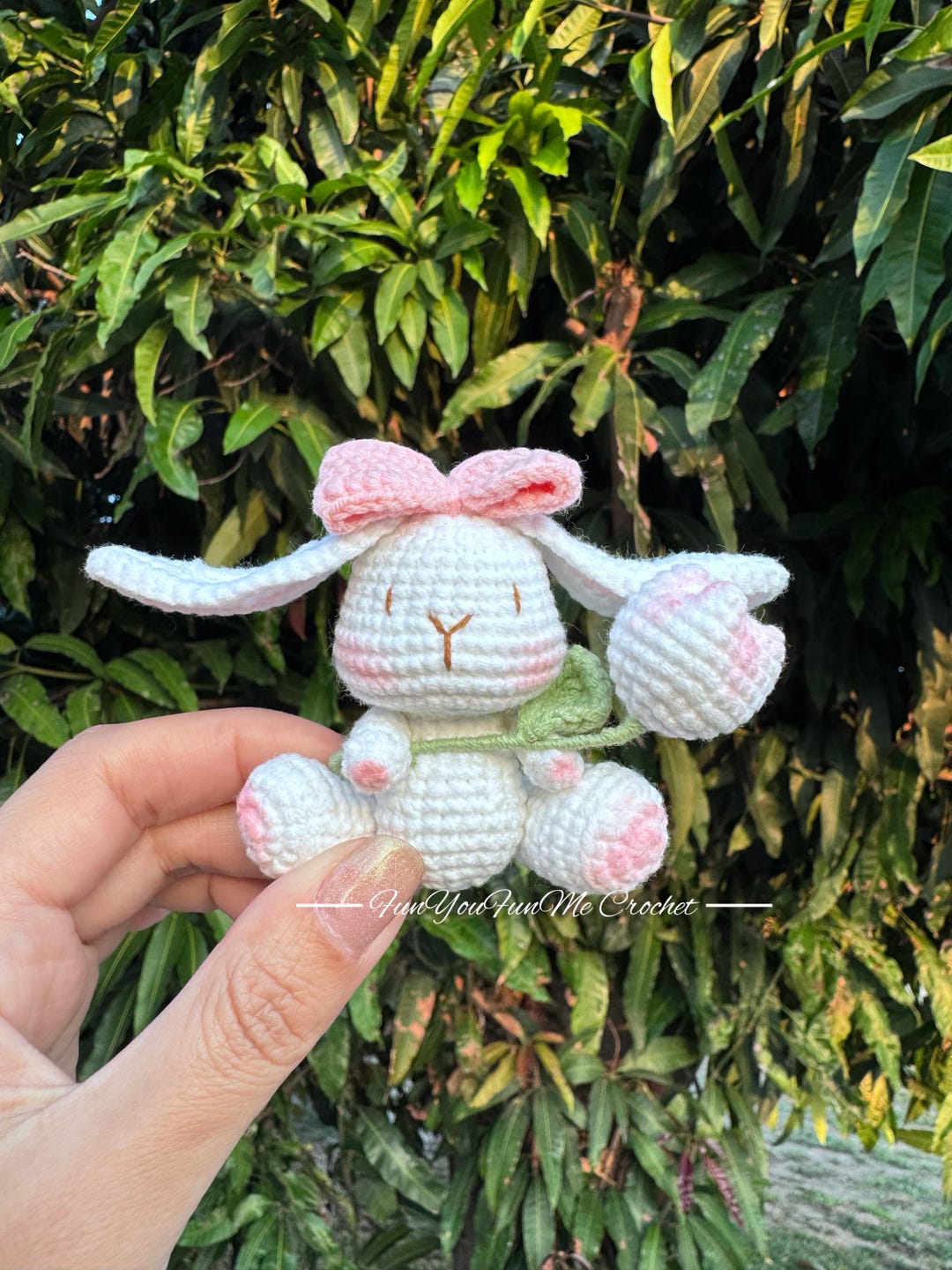 Crochet Rabbit Keychain, Handmade Bunny Gift - Etsy