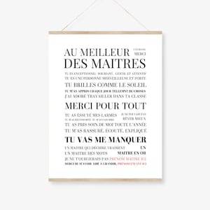 MIT AUFHÄNGUNG / RAHMEN - Zum Personalisieren - Master-Geschenk - Master-Dankesgeschenk - Geschenk zum Jahresende - Danke-Master-Poster - A4 A3 A2