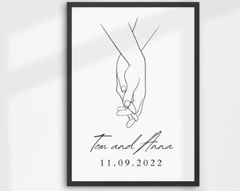 Personalized couple gift - Custom couple gift - Personalised couple poster - Minimalist couple poster - Wedding gift for couple personalize