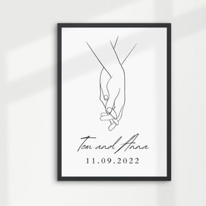 Personalisiertes Paargeschenk - Personalisiertes Paargeschenk - Personalisiertes Paarposter - Minimalistisches Paarposter - Hochzeitsgeschenk für Paare personalisiert