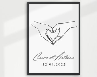 Custom Couple Poster - Couple gifts personalized - Couple date poster - Couple names poster - Couple Print - Custom Wedding Gift for guest