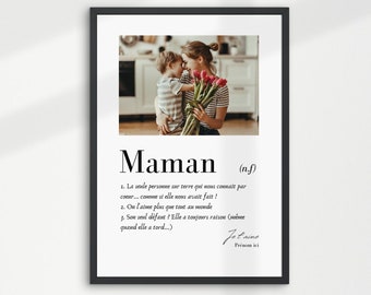 Mom gift - Personalized mom gift - Mom birthday gift - Personalized mom poster with mom definition and photo
