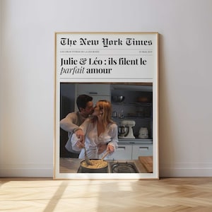 Personalized couple poster, Valentine's Day poster - Retro newspaper style couple poster, with photo & meeting date - Valentine's Day gift