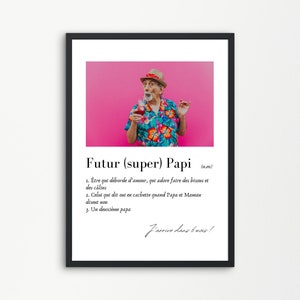 FUTURO ABUELO, anuncio de embarazo del abuelo, cartel personalizado del futuro abuelo, definición y foto para personalizar, anuncio de embarazo del abuelo